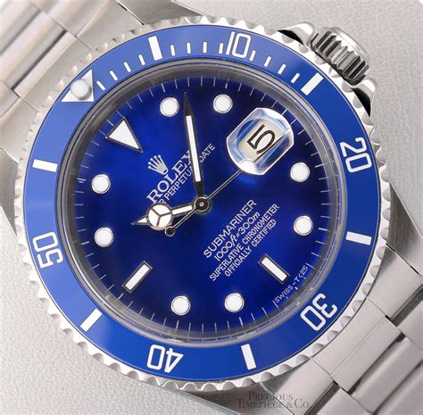 rolex submariner zifferblatt blau|Rolex Submariner watch.